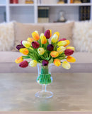 Tulips Real Touch Centerpiece for Dining Table-Tulip Arrangement- Faux Arrangement-Tulip Real Touch Arrangement - Flovery