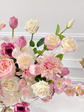 Large French Country Pink Real Touch Flower Arrangement - Flovery