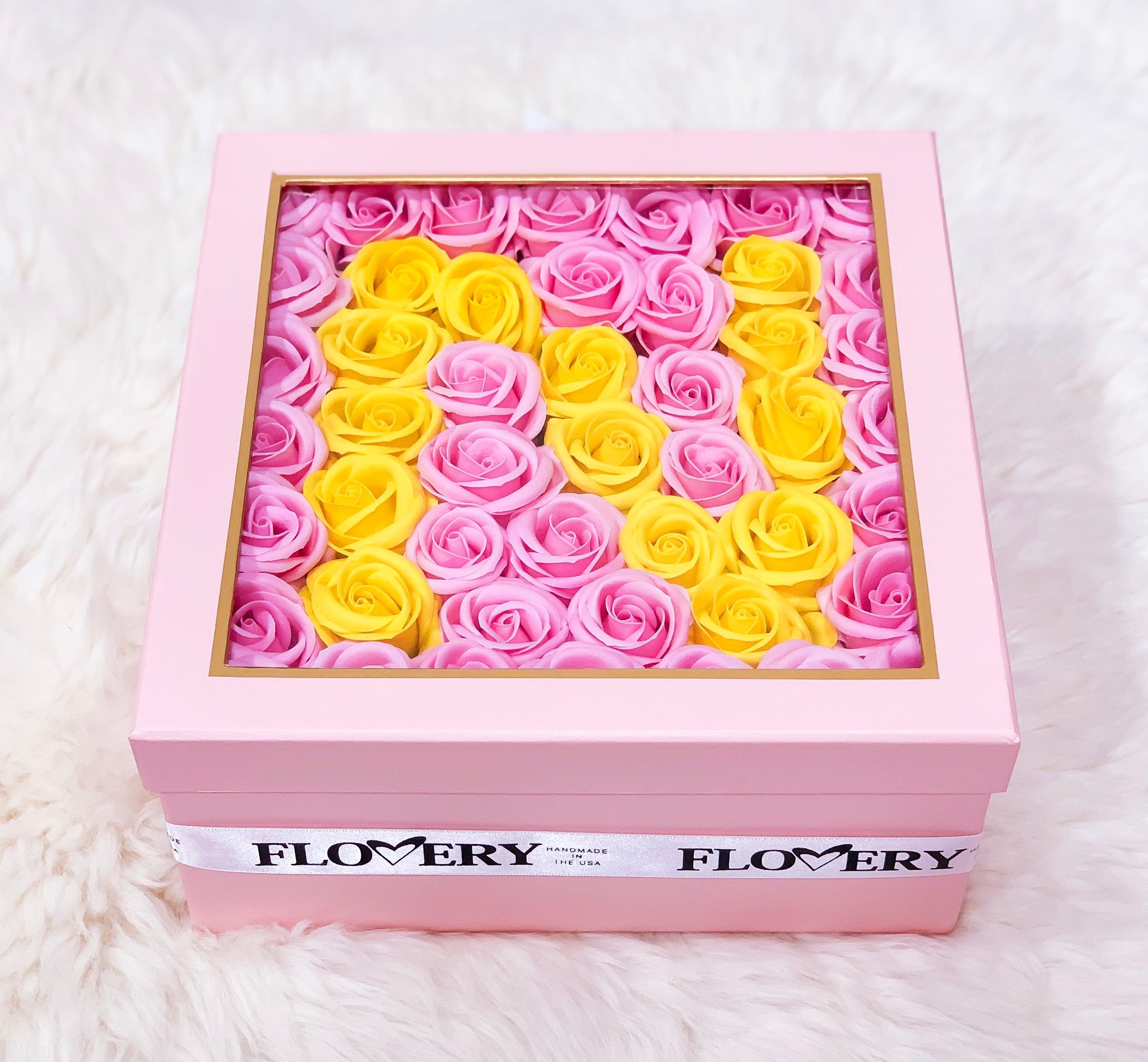 Large Box Personalized Letter Premium Scented Soap Roses - Flovery Main image