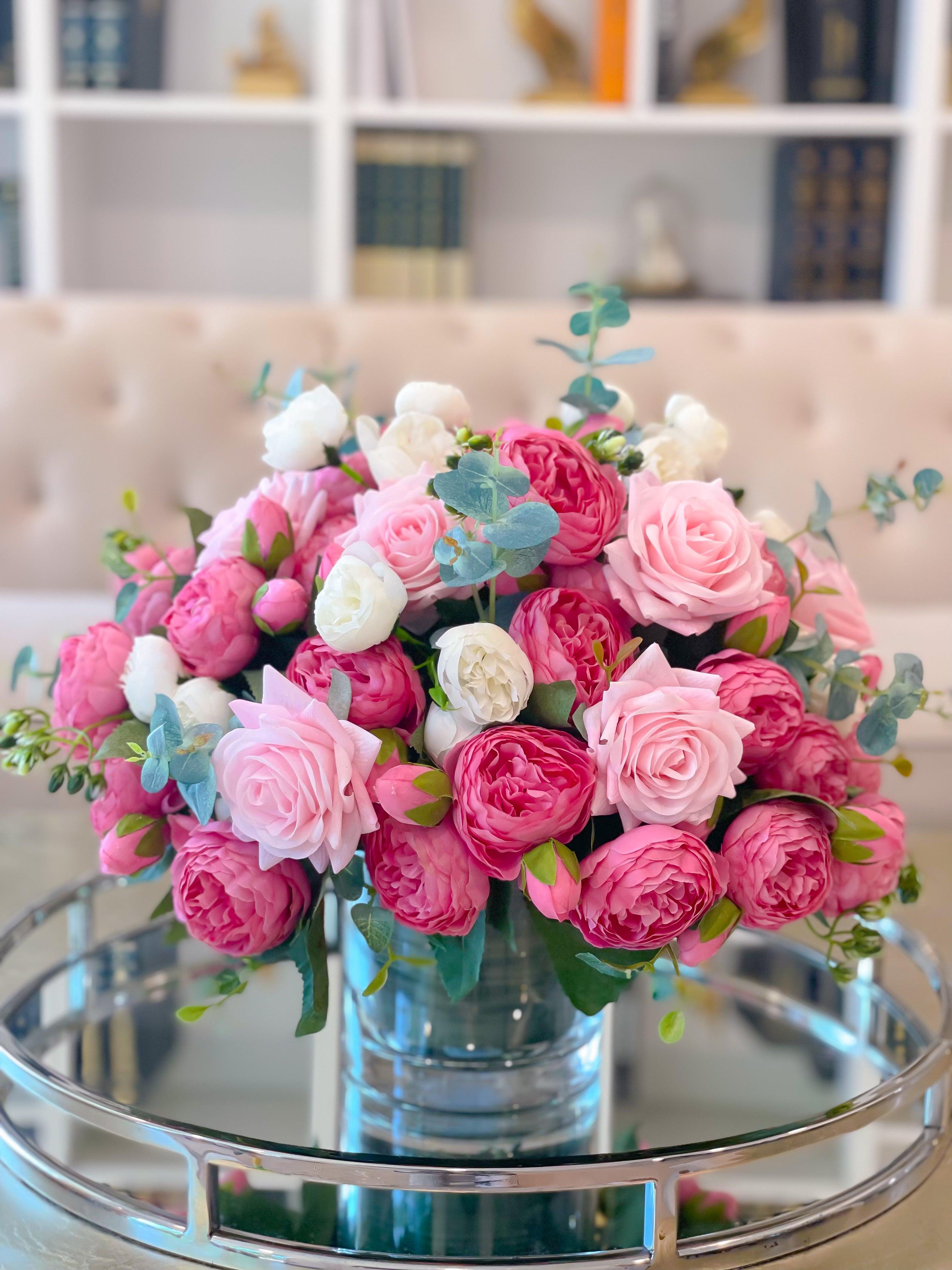 Large Pink Rose Peony Centerpiece Secondary image