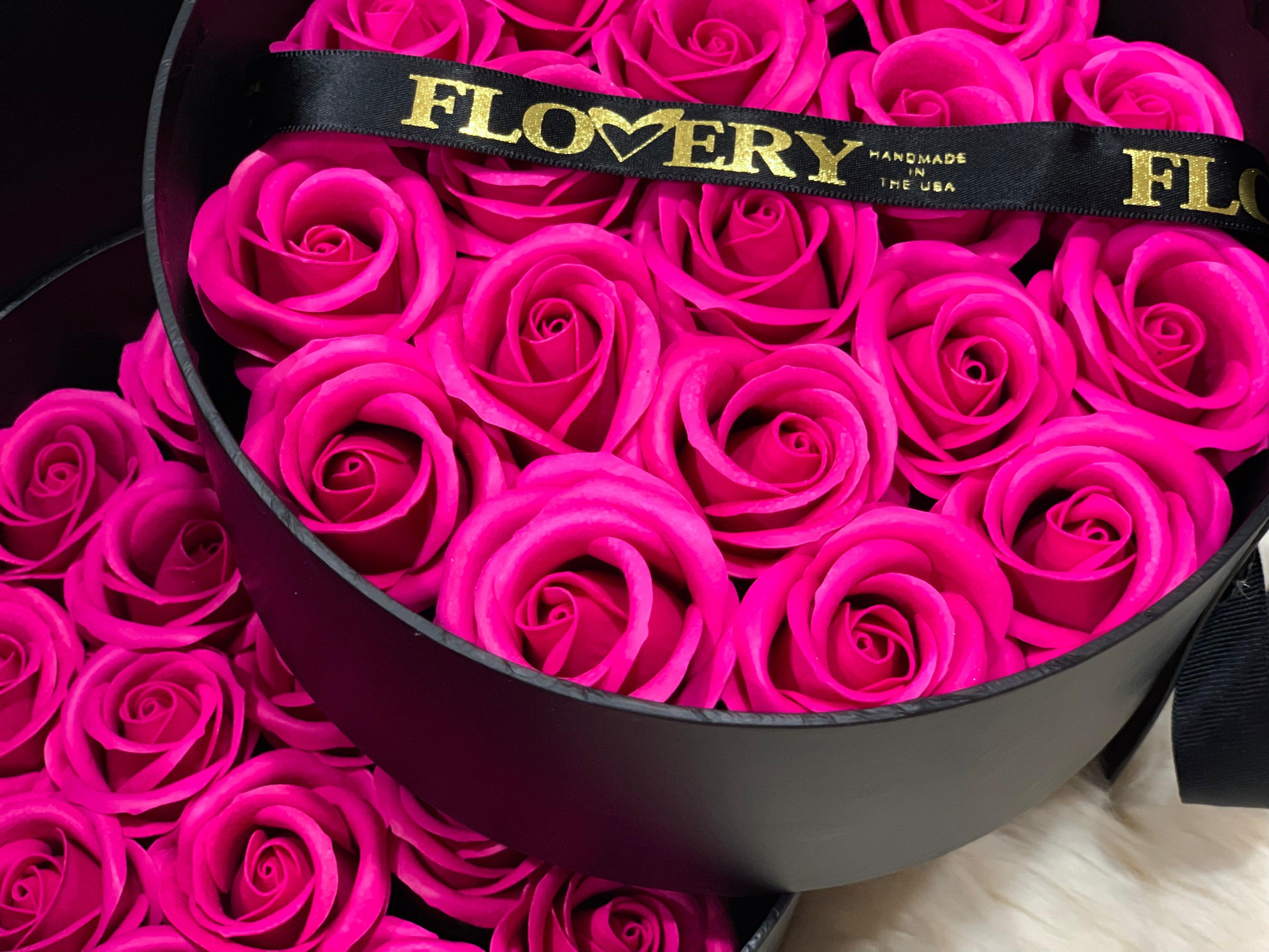 Scented Soap Hot Pink Rose In Elegant Double Gift Box - Flovery