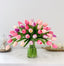 50 Pink Real Touch Tulips-Centerpiece-Pink-Purple Real Touch Flowers-Spring Arrangement-Faux Tulip Arrangement-Silk Flowers Centerpieces - Flovery