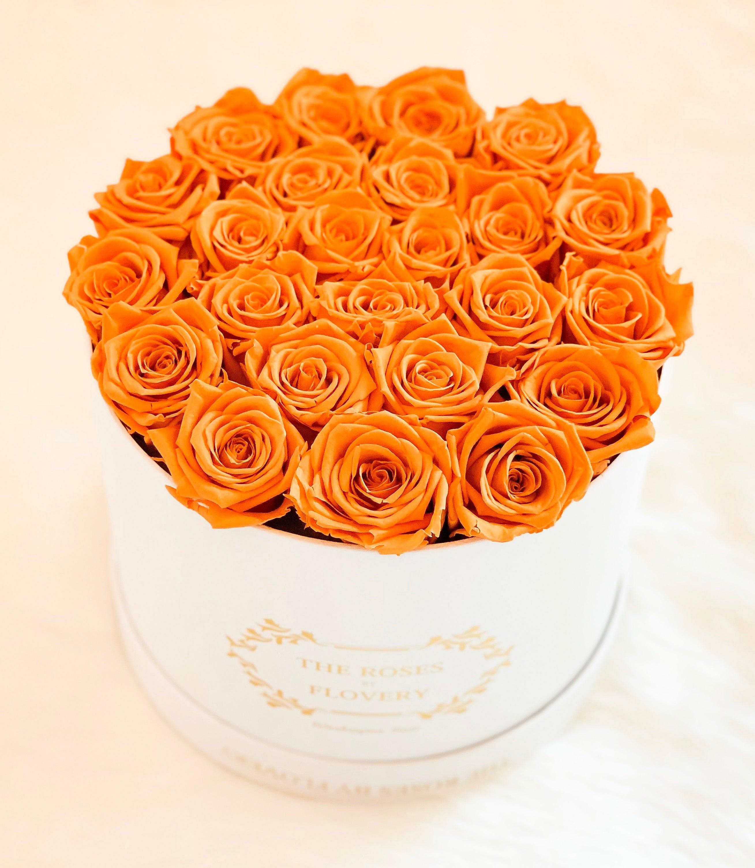 Medium premium preserved orange roses - Flovery Main image