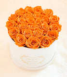 Medium premium preserved orange roses