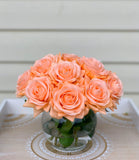 Real Touch Hot Pink Roses Arrangement - Flovery