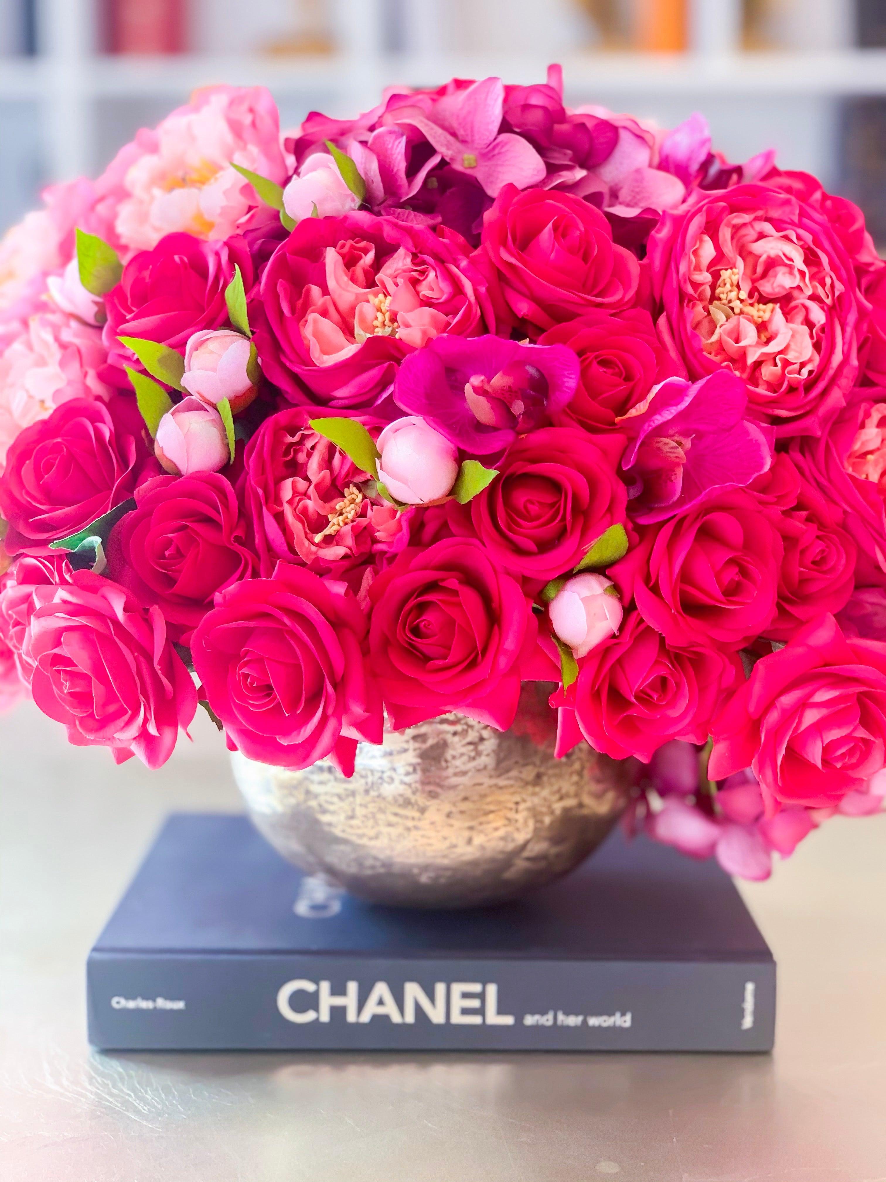 Large Exclusive Real Touch Rose Orchid Hydrangea Centerpiece In Gold V large-exclusive-real-touch-rose-orchid-hydrangea-centerpiece-in-gold-v