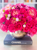 Large Real Touch Rose Orchid Hydrangea Centerpiece Gold - Flovery