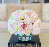 Light Pink Large Real Touch Peonies-Large Size Peony Centerpiece-Dining Room Centerpiece-Real Touch Arrangement- - Flovery