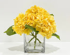 Real Touch Hydrangeas Medium Arrangement In Glass Vase - Flovery