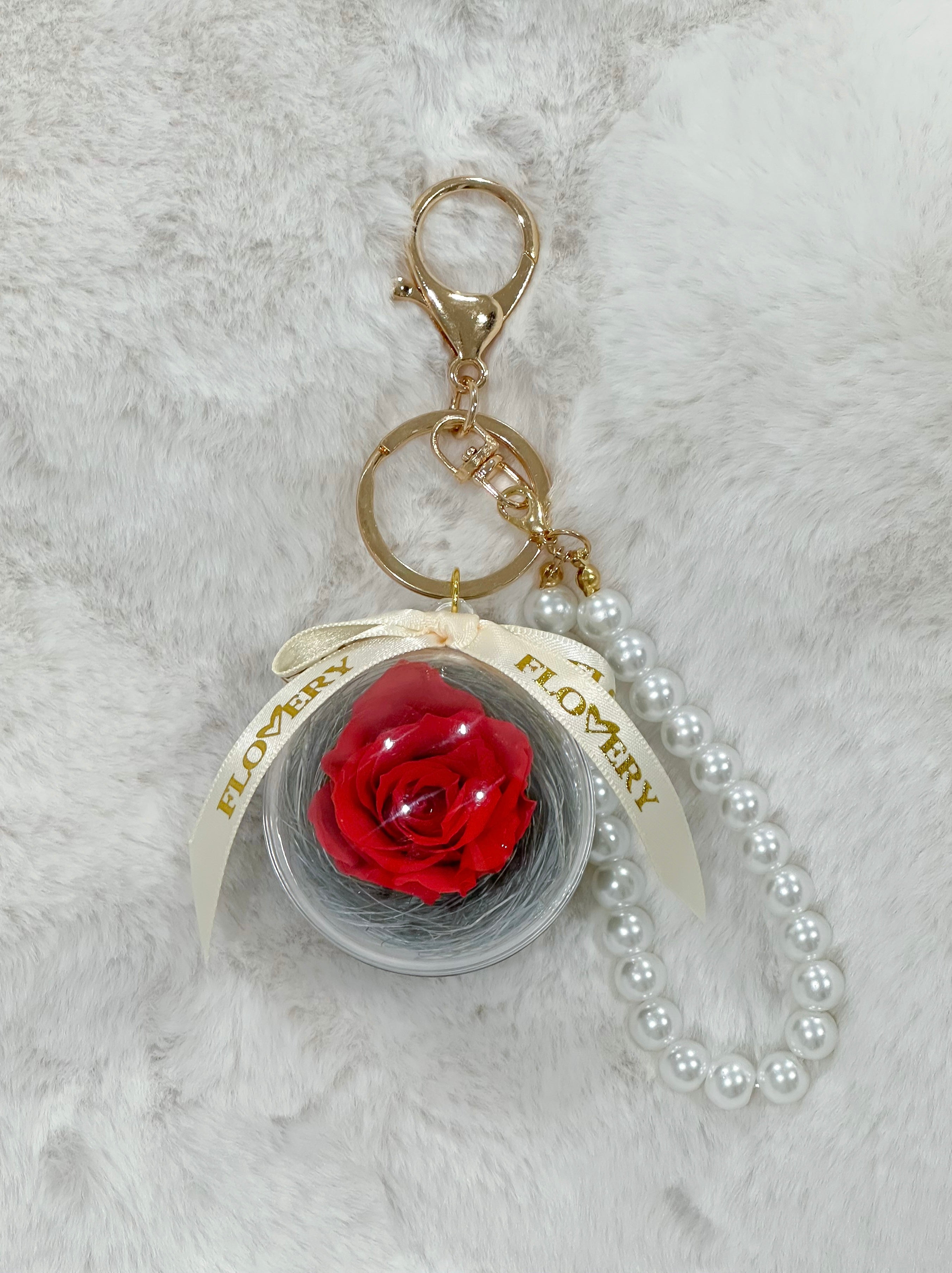 Eternity Preserved Rose Keychain/Bag charm - Flovery