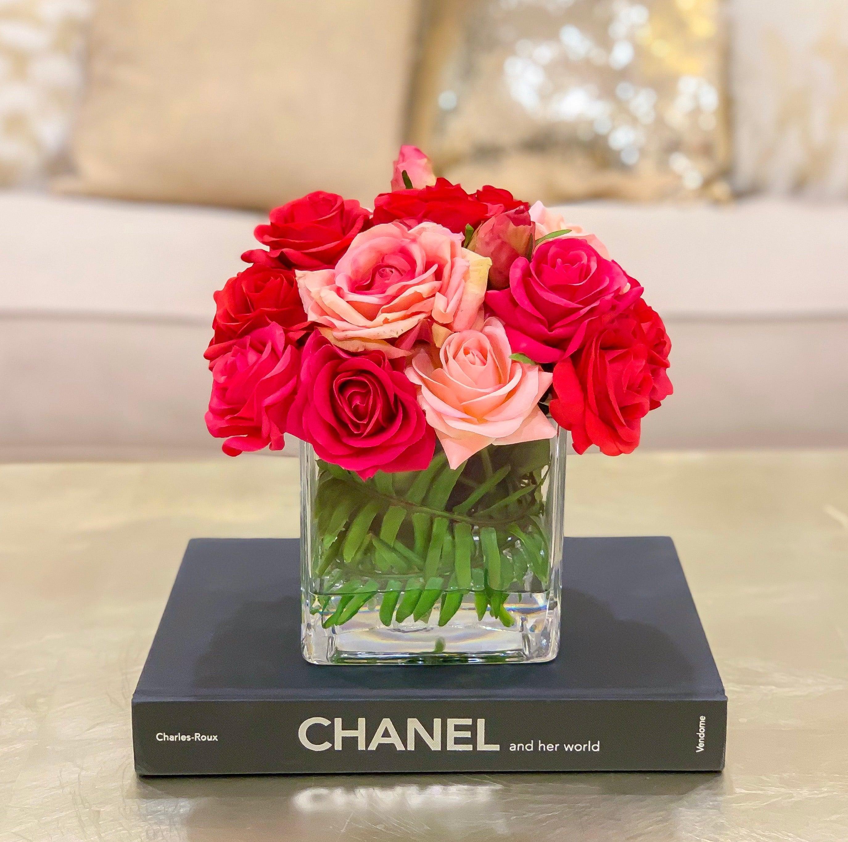 Pink Red Roses Arrangement Secondary image