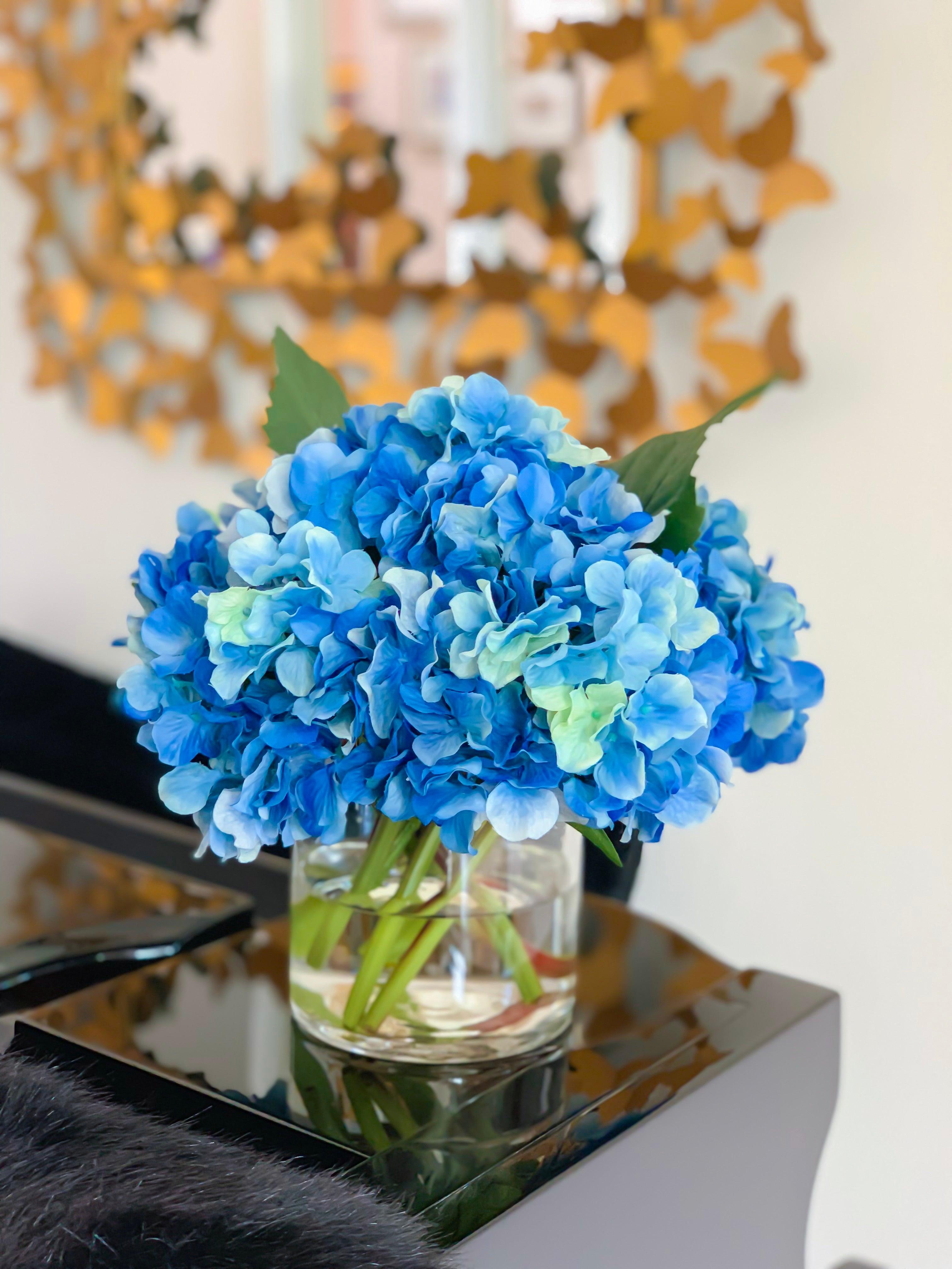 Real Touch Blue Hydrangea Arrangement For All Occasion - Flovery Main image