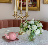 Real Touch Centerpiece-Faux Floral Arrangement-White Centerpiece-Silk Flowers Arrangement-True Touch Rose Arrangements - Flovery