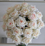 14” Luxury Ivory Rose Real Touch Arrangement - Flovery