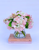 Large REAL TOUCH Flower Arrangement Pink/Green Pastel Hydrangea-Real Touch Hydrangeas Arrangement-White Hydrangea Arrangement-Centerpiece - Flovery