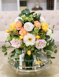 22" Large Real Touch Arrangement Rose Peony Tulip - Flovery