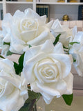 17-in Tall Real Touch Large White Rose Centerpieces Arrangement - Flovery