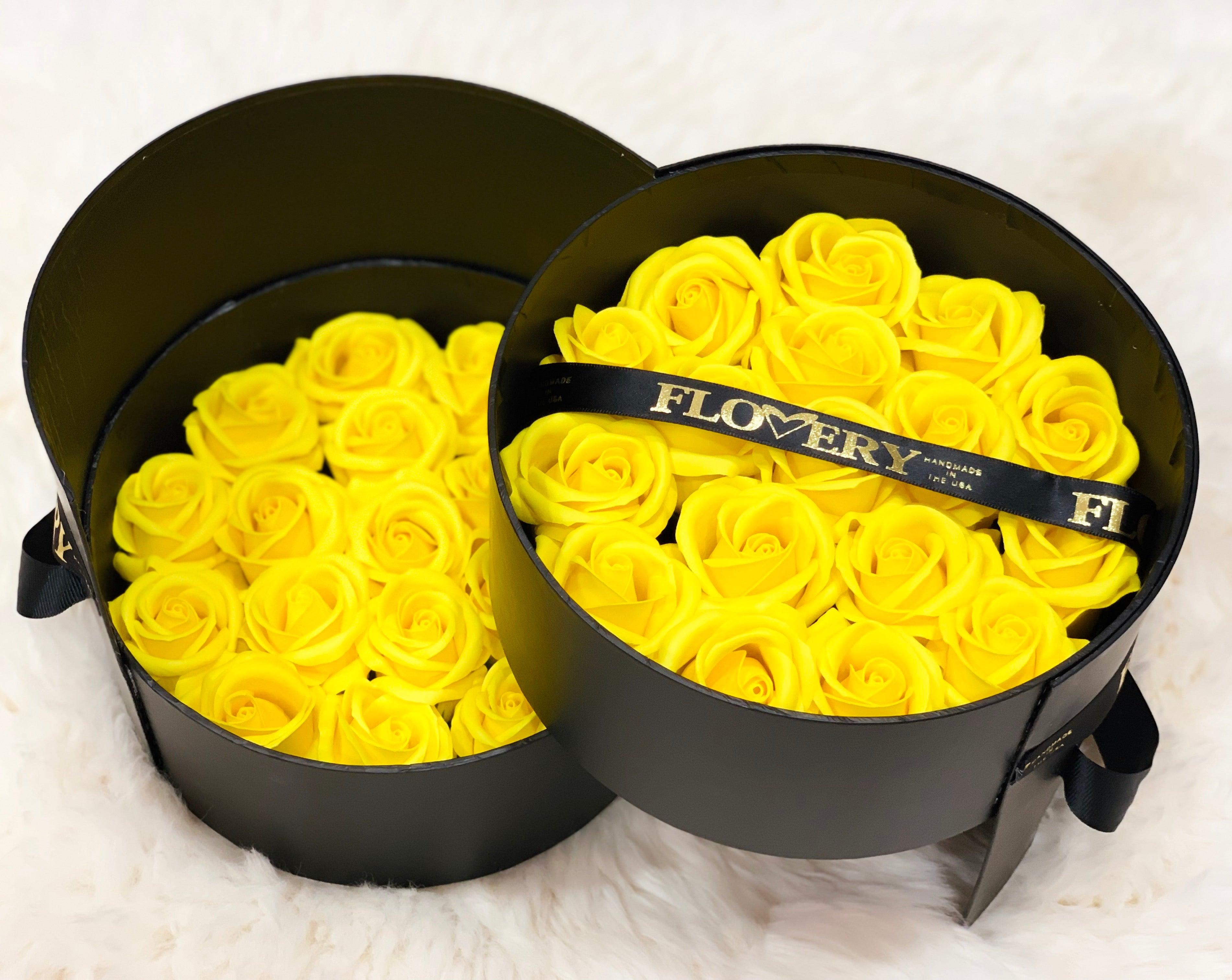 Premium Scented Soap Royal Yellow Roses In Elegant Double Box - Flovery