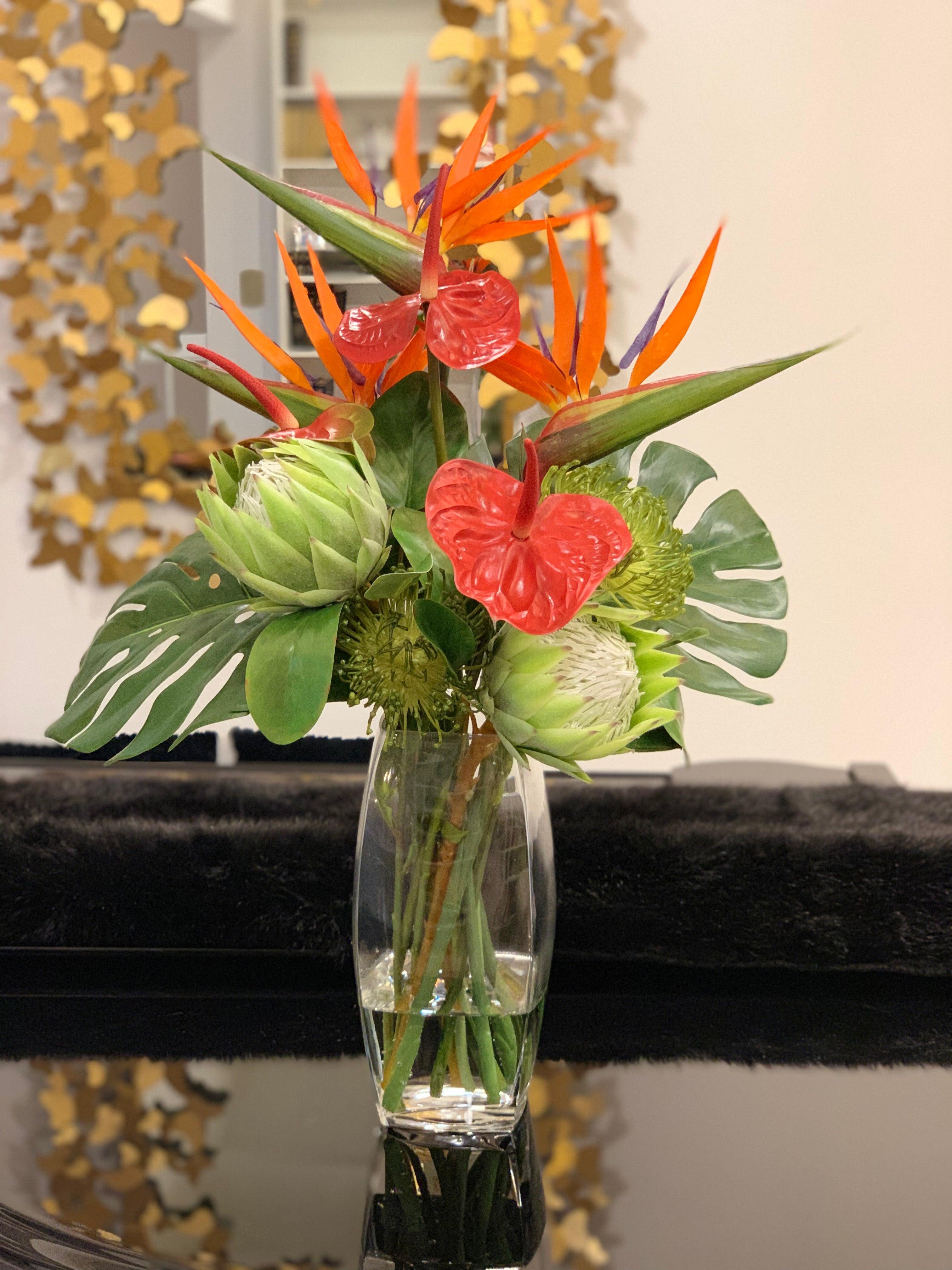 Bird Of Paradise Arrangement- Large Centerpiece - Home Decor - Hotel Decor - Office Centerpiece - Flovery Main image