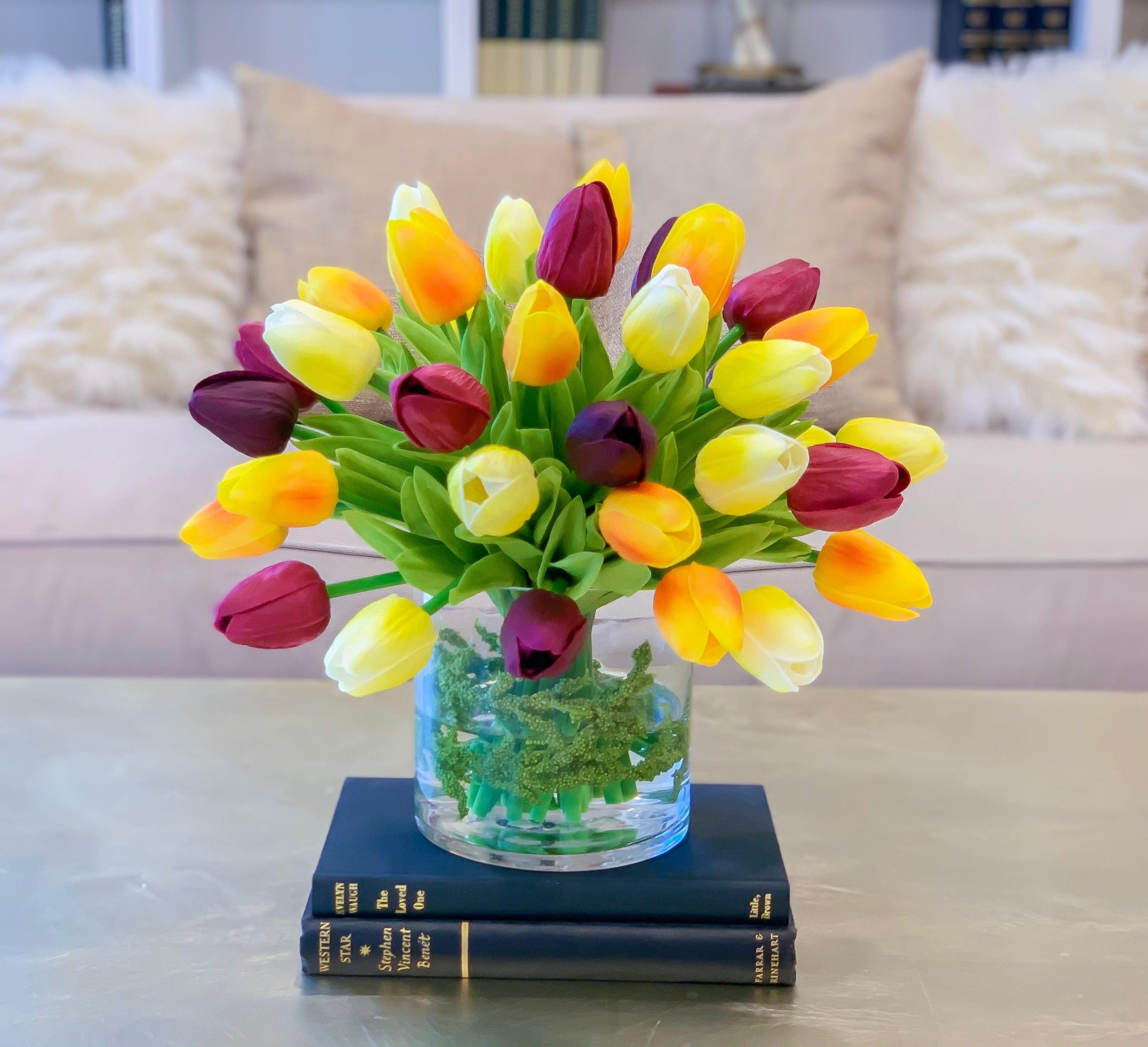 13-in Tulip Real Touch Centerpiece - Flovery