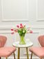 Real Touch Pink White Tulip Centerpiece - Flovery