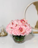 Real Touch Pink Roses-Real Touch Pink/White Orchids-Baby Pink/Pink/Blush Rose Flower Arrangement-Rose Faux Arrangement-Rose Centerpieces - Flovery