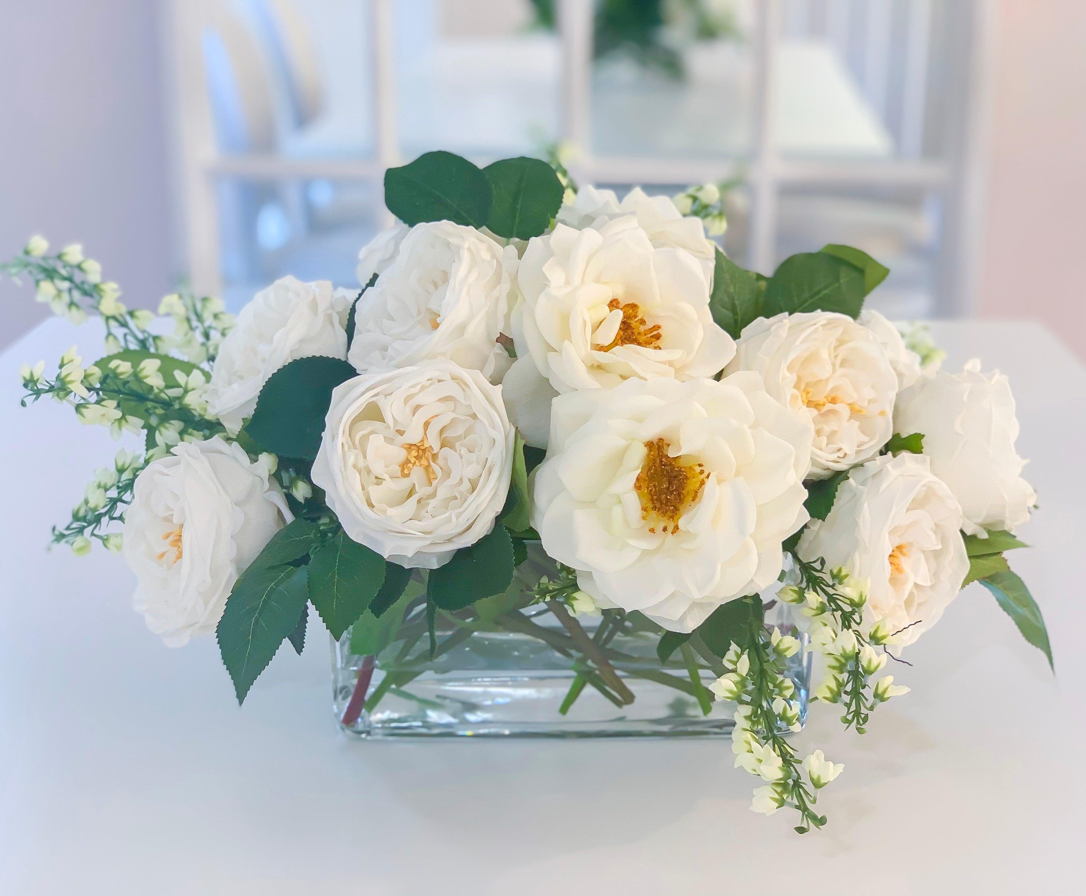 Elegant Long Centerpiece All Real Touch Flowers Arrangement - Home Decor By Flovery - Flovery