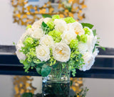 XXL Real Touch Centerpiece - Large Dining- White Real Touch Floral Arrangement-Faux Flowers-Lobby Arrangement - Flovery