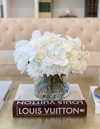 Large elegant arrangement with finest real touch purple roses and orchid - Flovery