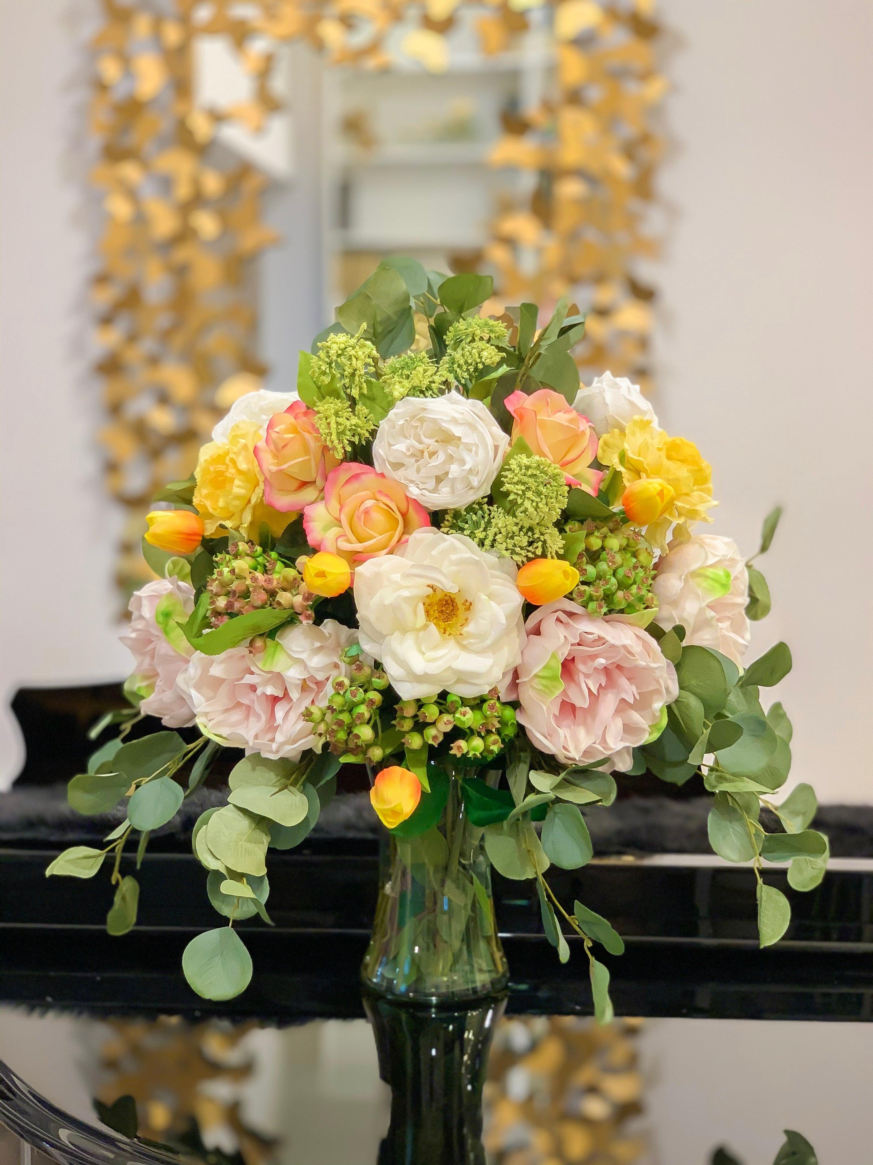 22-in Large Real Touch Arrangement Rose Peony Tulip Secondary image