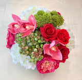 Real Touch Flowers Arrangement - Pink Flowers Centerpiece - Silk Flower Centerpiece In Real Touch Category- Spring Flowers - Flovery