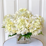 Real Touch White Hydrangea Square Arrangement - Flovery