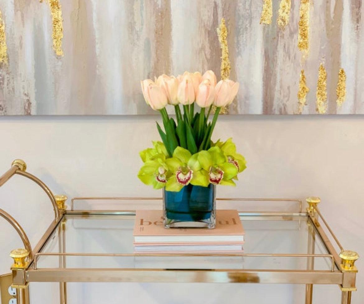 Tall Pink Tulip Orchid Arrangement Secondary image