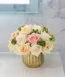 Flovery Everlasting Real Touch Mixed Rose Centerpiece - Flovery