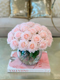 Rose Silk Flower Arrangement-Real Touch Rose Centerpiece-Silk Floral Arrangement-Table Arrangement-Roses in Faux Water-Valentine Arrangement - Flovery