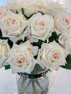 14” Luxury Ivory Rose Real Touch Arrangement - Flovery