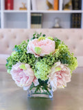 Large Real Touch Peonies-Pink Floral Arrangement-Pink Peonies Centerpiece-Large Size Real Touch Peonies-Large Size Peonies Arrangement - Flovery