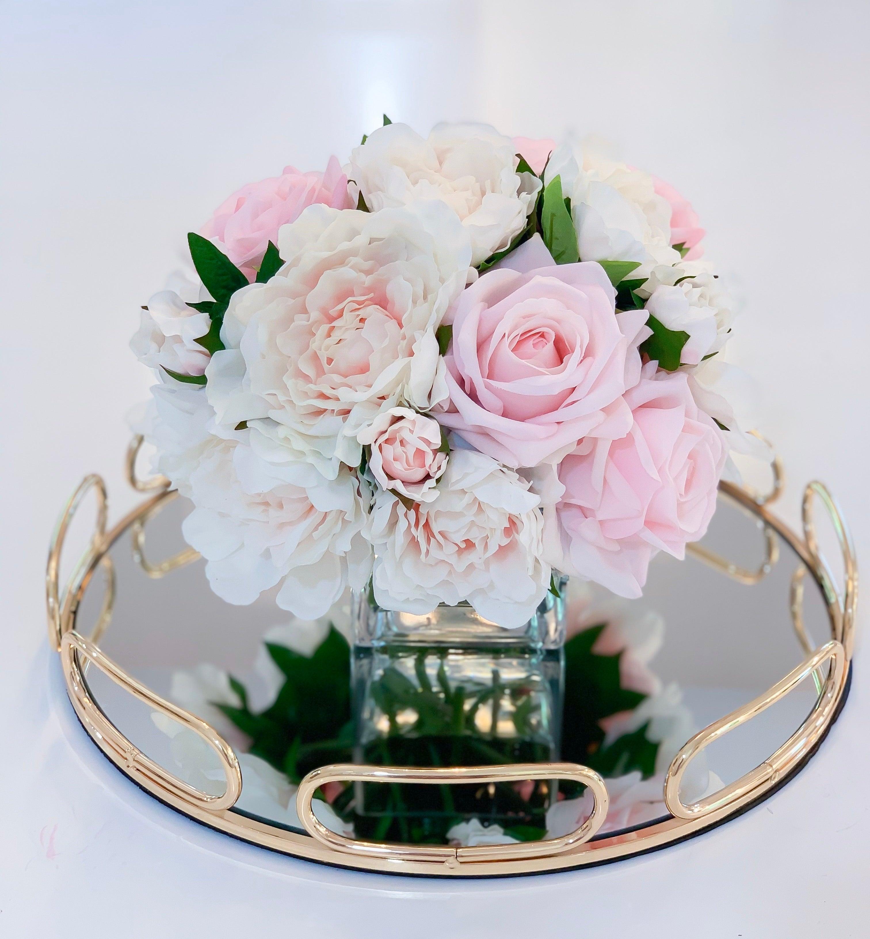 REAL TOUCH Pink/Pastel Peony Arrangement-Real Touch Flower Arrangement-Large Peony Centerpiece-Peony Arrangement-Faux/Rose Arrangement - Flovery