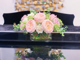 Exclusive Real Touch Pink English Roses Arrangement - Flovery