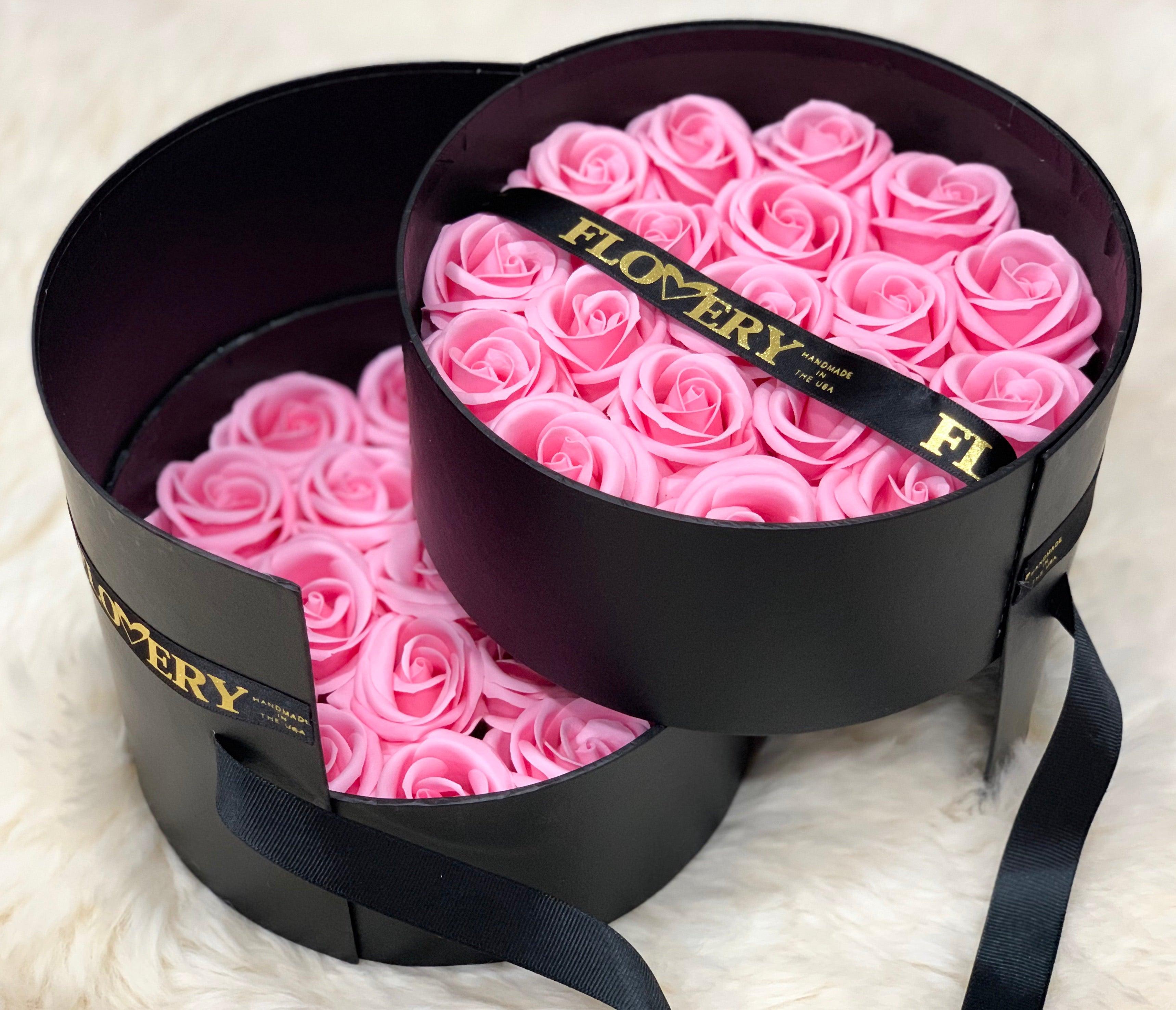 Scented Soap Light Pink Rose In Elegant Double Gift Box - Flovery Main image