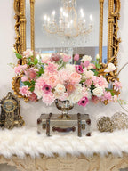 Large French Country Pink Real Touch Flower Arrangement - Flovery