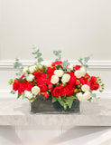 Large Red Silk Peony Centerpiece - Flovery