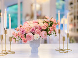 23" Large Real Touch Centerpiece-Large Pink Real Touch Flower Arrangement-Pink Rose Centerpiece-Large Faux Arrangement-Large Real Touch Rose - Flovery