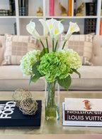 Tall Calla Lily Hydrangea Real Touch Flower Arrangement - Flovery