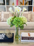 Tall Calla Lily Hydrangea Real Touch Flower Arrangement - Flovery