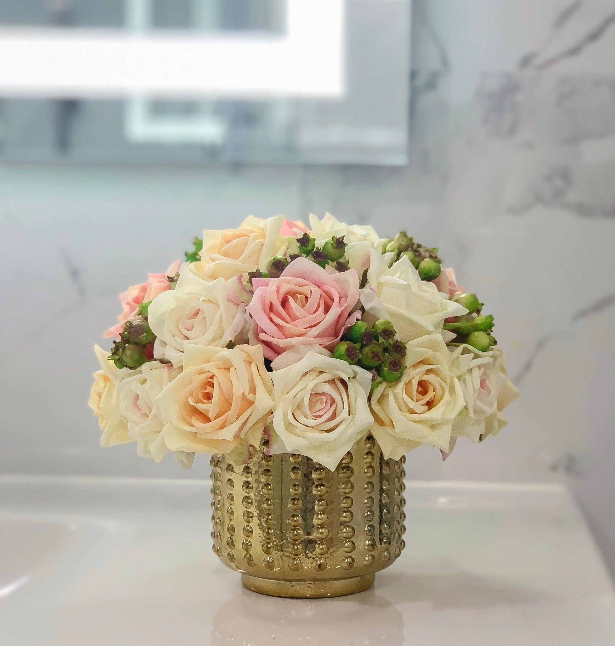 Flovery Everlasting Real Touch Mixed Rose Centerpiece - Flovery