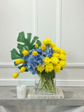 Love Ukraine Blue Yellow Rose Arrangement - Flovery