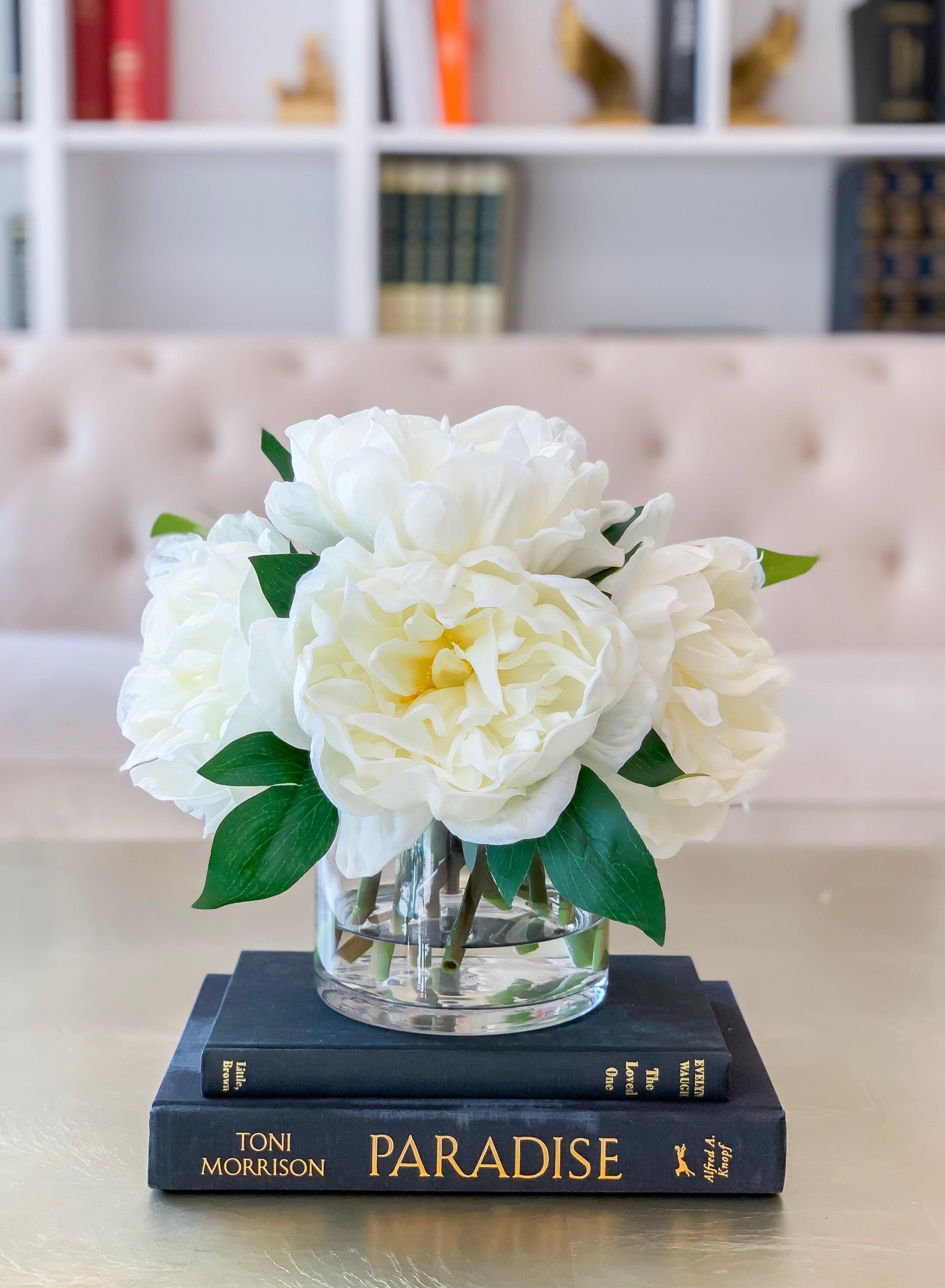Real Touch Peony Arrangement-Real Touch Flower Arrangement-Large Peony Centerpiece-Peony Arrangement-Faux Arrangement-Silk Peony Centerpiece - Flovery Main image