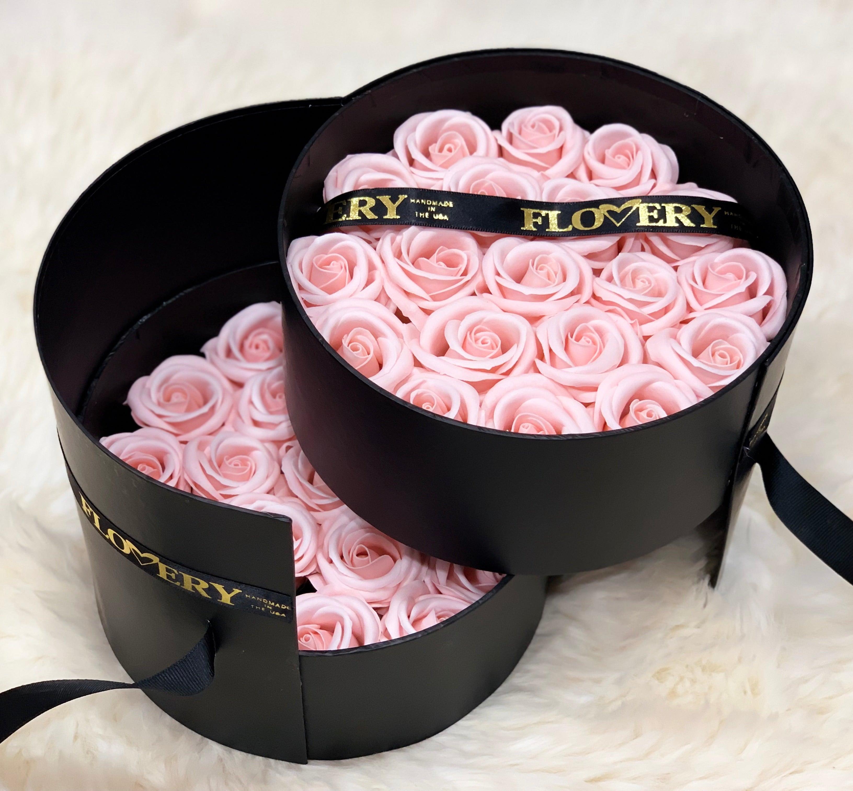 Scented Soap Flovery Pink Rose In Elegant Double Gift Box - Flovery Main image