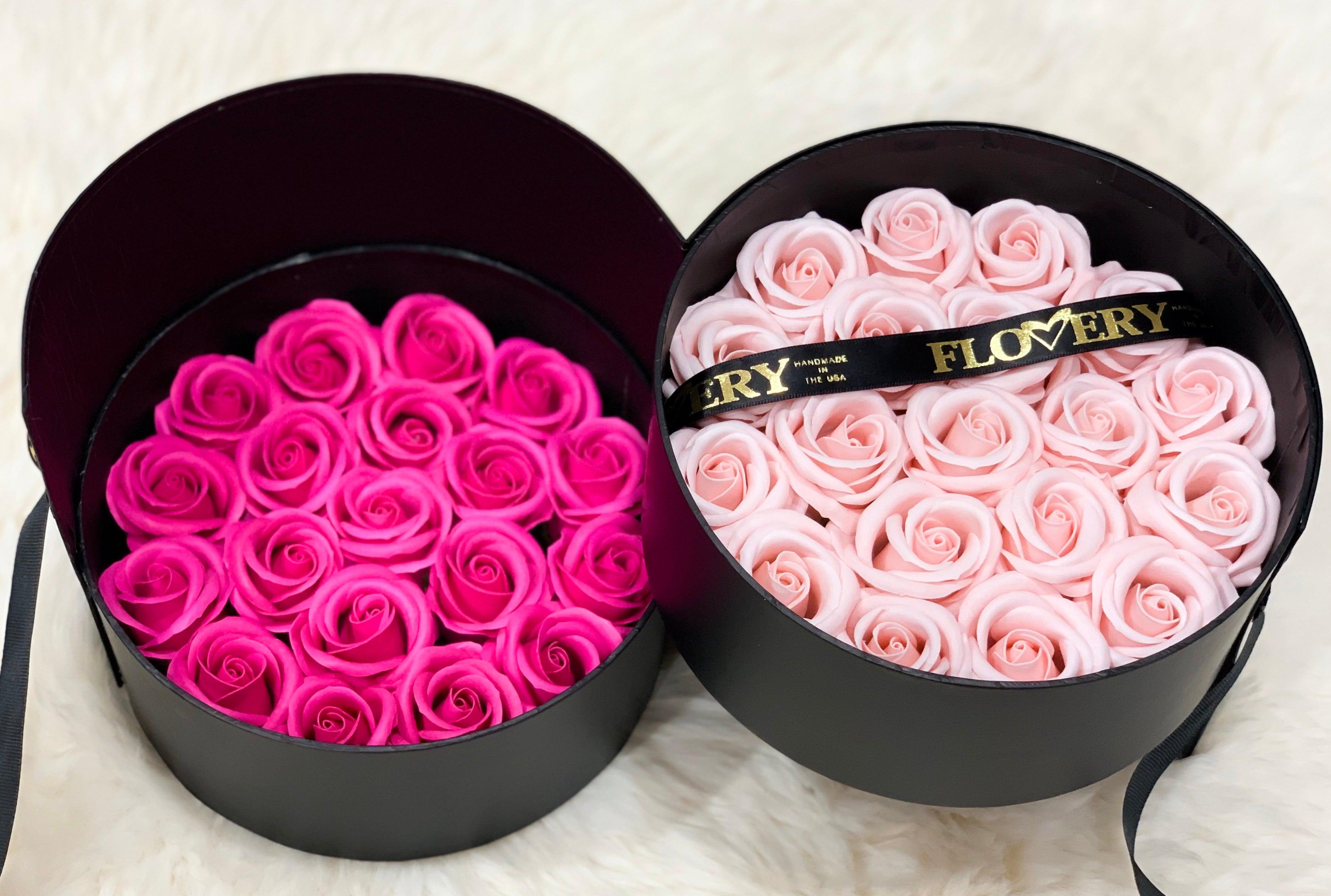 Scented Soap Mixed Pink Rose In Elegant Double Gift Box - Flovery Main image